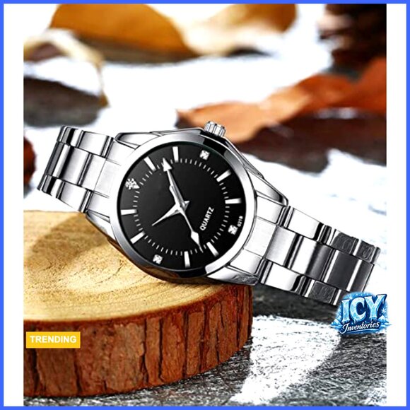 Stainless Steel Waterproof Quartz Analog Watch with Skeleton Dial main image 5